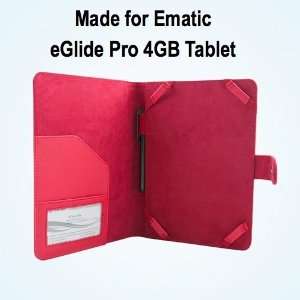Ematic eGlide Pro 4GB Tablet Case / Cover   Red  SRX Executive by Kiwi 