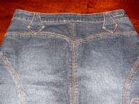 womens size 4 Parasuco ergonomic blue jean denim pencil skirt dark 