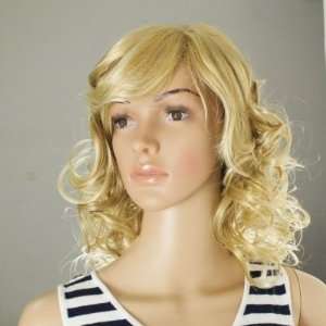 Pale Blonde Wavy Curl Lady Women Wig *100% Kanekalon Top Quality*New 
