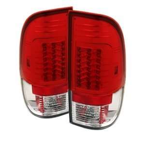  08 09 Ford F 250/350/450/550 Super Duty Red/Clear LED Tail 