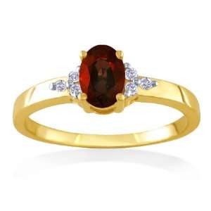 JANUARY Birthstone Ring 14k Yellow Gold Diamond & Garnet Ring