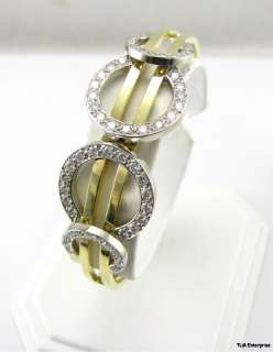 25ctw DIAMOND Bangle Bracelet 14k White & Yellow Gold  