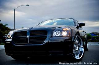 05 08 DODGE MAGNUM HALO PROJECTOR LED HEADLIGHTS SMOKED W/ HYPER BLUE 