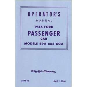  1946 FORD V 8 V8 Car Owners Manual User Guide Automotive