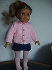 Hand Knit Cardigan Sweater Fits 18 American Girl Doll