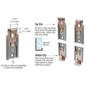 Nickel Plated Adjustable Mirror Clip Set for 1/2 Glass  