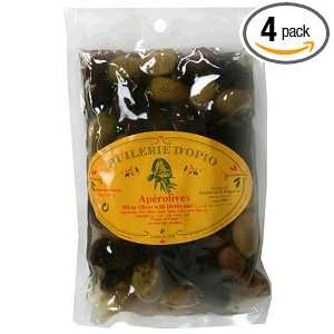 Moulins de la Brague Mixed Olives in Bags, 7 Ounce Units (Pack of 4 