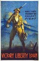 Vintage American Liberty Loan Poster WW 1  