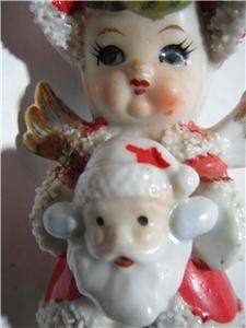 Vintage SPAGHETTI ANGEL w SANTA Figurine Japan  