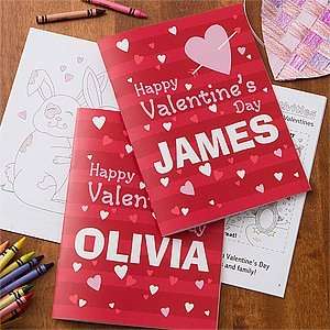   Personalized Valentines Day Coloring Book & Crayon Set Toys & Games