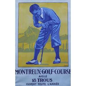 MAN PLAYING GOLF SPORT MONTREUX SWITZERLAND ITALY ITALIA SMALL VINTAGE 