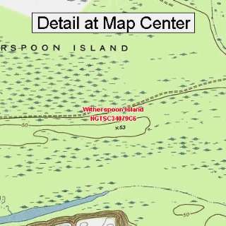 USGS Topographic Quadrangle Map   Witherspoon Island, South Carolina 