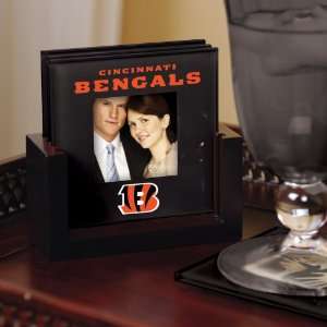   Football Cincinnati Bengals Art Glass Coaster Set Bengals Kitchen