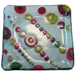  Christmas Dots Glass Fusion Snack Plate