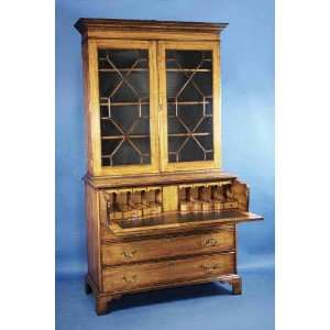  English Yew Secretary Bookcase Furniture & Decor