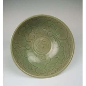  one Yue Ware Porcelain Bowl with incised flower pattern 