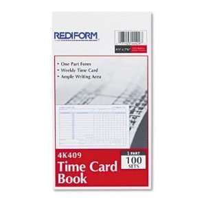 REDIFORM OFFICE PRODUCTS ~~ Employee Time Card, Weekly, 4 1/4 x 7 