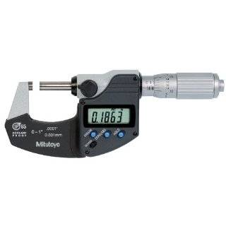 Mitutoyo 293 349 Coolant Proof LCD Micrometer, Ratchet Thimble, 0 1/0 