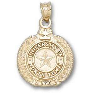  North Texas Mean Green Solid 10K Gold Seal Pendant Sports 