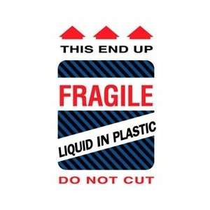   Liquid In Plastic Do Not Cut   Roll of 500 Labels