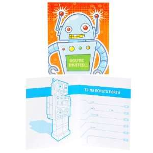    Lets Party By Party Destination Robots Invitations 