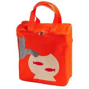   Carry Bag, Orange with Cat, 12 Inches by 12 Inches by 6 Inches Pet