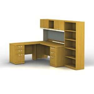  Suite L Desk with Hutch, File, and Bookcase (Modern Cherry) QUA011MCL