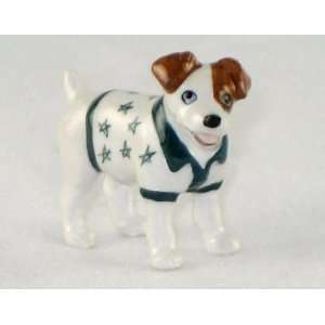  JACK RUSSELL TERRIER Brown Dog n Green Shirt with Stars 