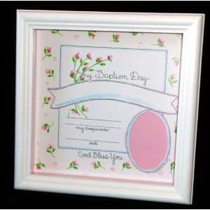 Baptism Shadow Box Pink 