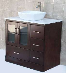 36 Bathroom Vanity Cabinet Top Vessel Sink Faucet MC1  