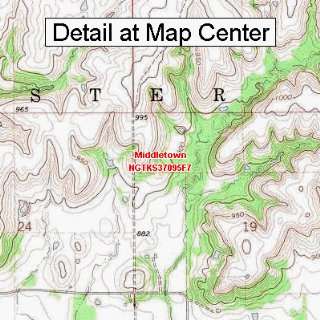  USGS Topographic Quadrangle Map   Middletown, Kansas 