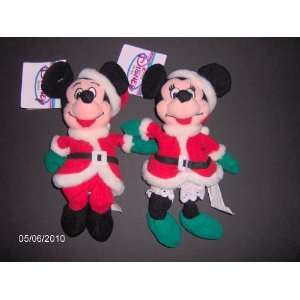  Mickey And Minnie Santa 1997   Disney Mini Bean Bag Plush 