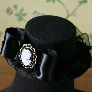 Moulin Rouge mini top Hat Burlesque Cameo Goth Costume  