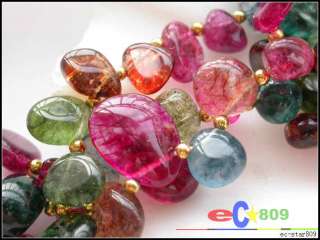 3row 18 multicolor massive crystal stone necklace  