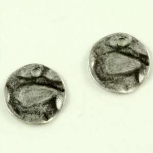  10mm Silver Hammered Coin Drops Arts, Crafts & Sewing