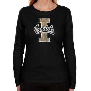 Idaho Vandals Ladies Distressed Primary Long Sleeve Classic Fit T 