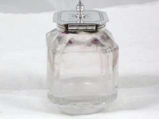   Sterling Silver Hinged Top & Cut Glass Inkwells dated 1886  