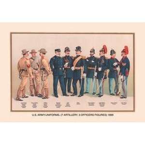  Vintage Art Uniforms (7 Artillery, 3 Officers), 1899 