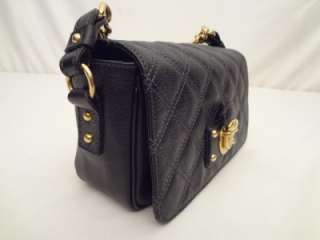 MARC JACOBS Black Quilted Leather HAND BAG Purse Gold Chain EXCELLENT 