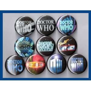  Doctor Who Logos Set of 10   1 Inch Buttons Everything 