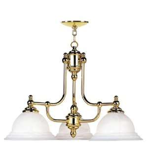 Livex 4253 02 North Port 3 Light Chandeliers in Polished Brass  