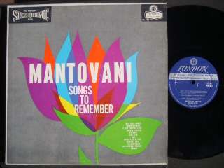 MANTOVANI Songs to Remember 1960 LONDON STEREO LP NM/Ex  