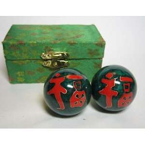  Chinese Hand Exrcise Metal Balls Good Luck Symbols 