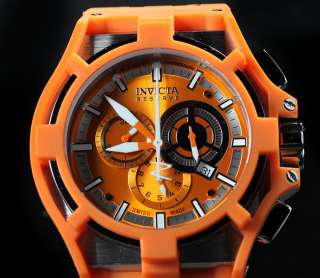 Invicta Mens Reserve Akula Swiss Made Chronograph Orange Strap Watch 
