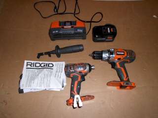 RIDGID 18V LITHIUM ION DRILL AND IMPACT WRENCH  