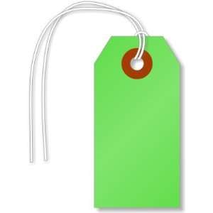  #1 (2¾ x 1 3/8)   Fluorescent Green Tags (with strings 