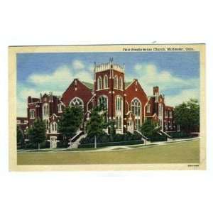   Presbyterian Church Linen Postcard McAlester Oklahoma 