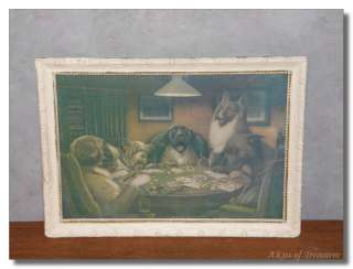 Vintage CM Coolidge A Waterloo Poker Dogs Print  
