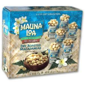 Mauna Loa Macadamia Nut Gift Collection (6 cans) DRY ROASTED WITH SEA 