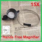 15X Hands Free LED Magnifier Eye Loupe LED Repair Magni